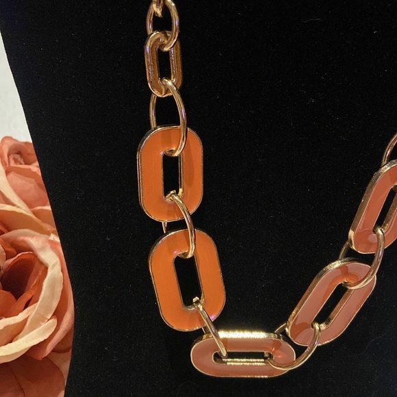 VLD Victoria Leland Designs Reversible Necklace Coral & Gold - Picture 2 of 7